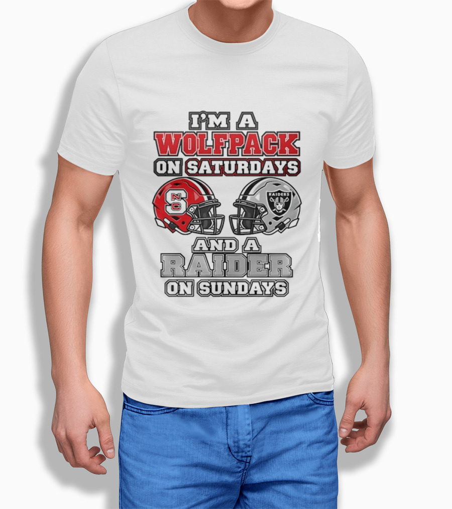 I'm A Wolfpack On Saturdays NC And A Raider On Sundays T-Shirt