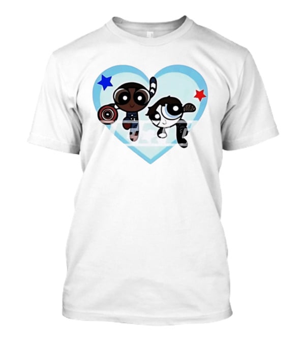 Powerpuff Girls Captain America Winter Soldier Heart Stars T-Shirt