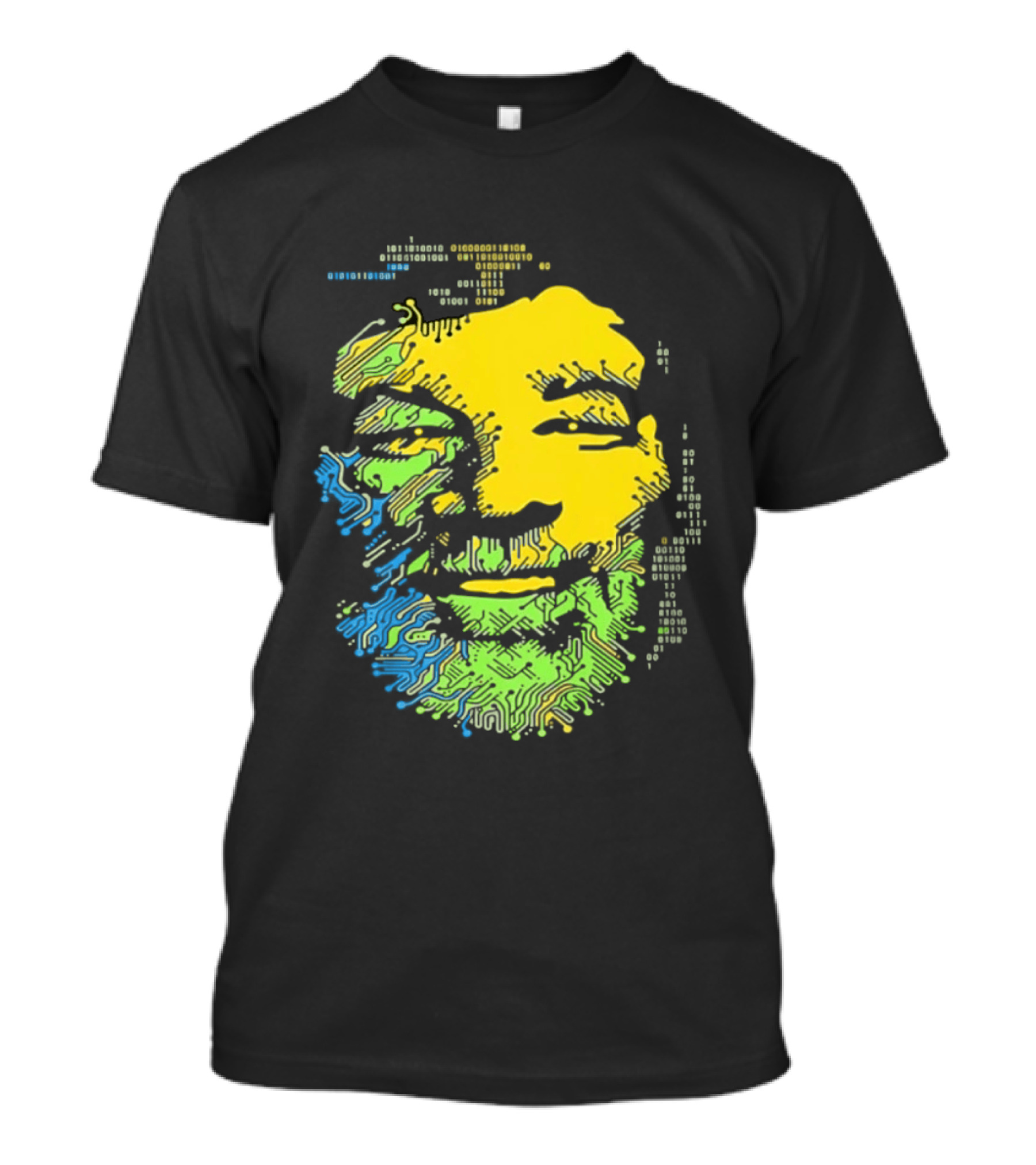 Bob Marley Reggae Circuit Face Yellow Green Blue T-Shirt