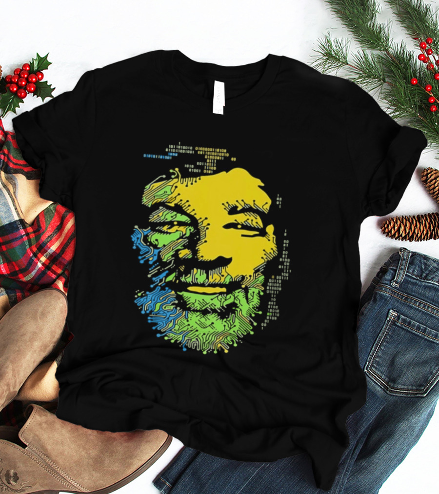 Bob Marley Reggae Circuit Face Yellow Green Blue T-Shirt