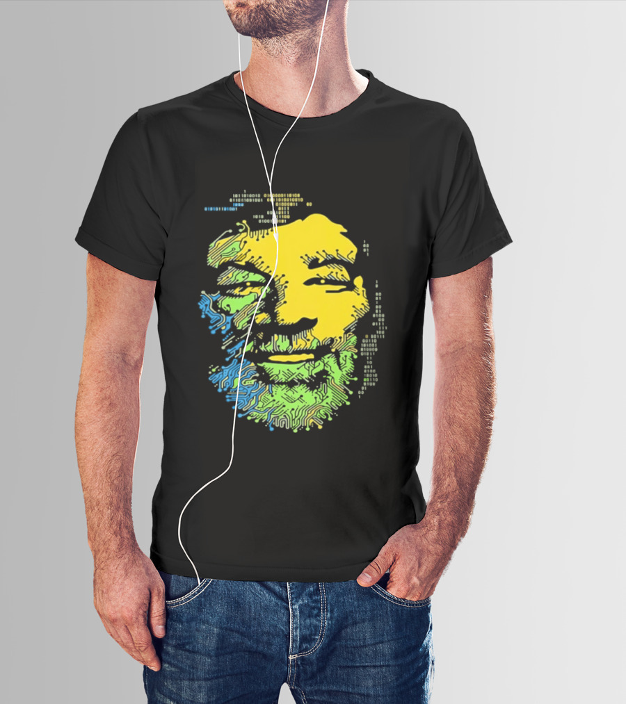 Bob Marley Reggae Circuit Face Yellow Green Blue T-Shirt