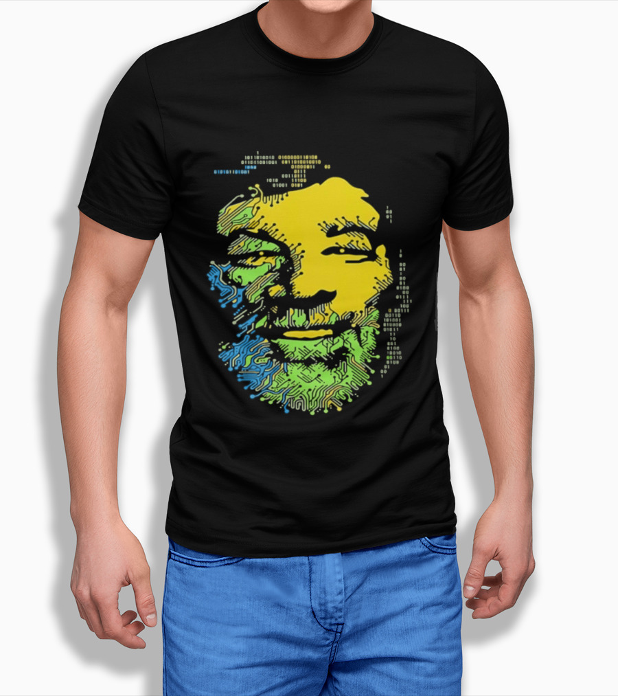 Bob Marley Reggae Circuit Face Yellow Green Blue T-Shirt