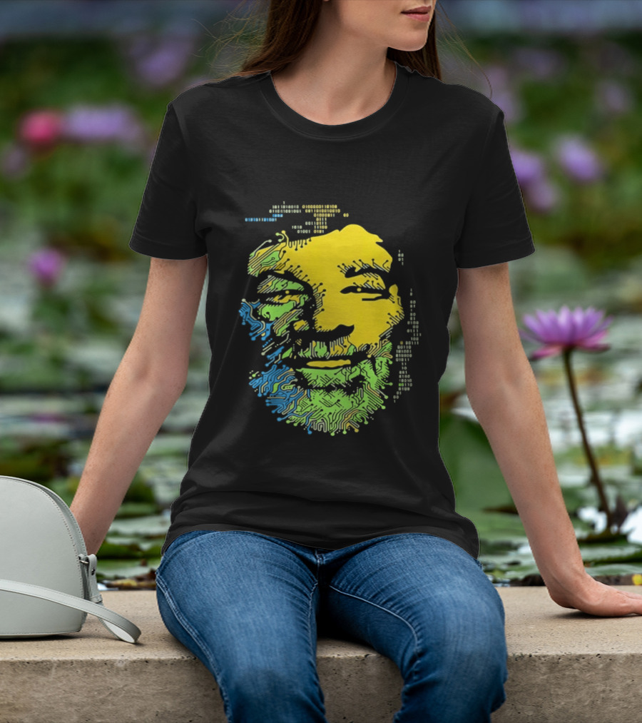 Bob Marley Reggae Circuit Face Yellow Green Blue T-Shirt