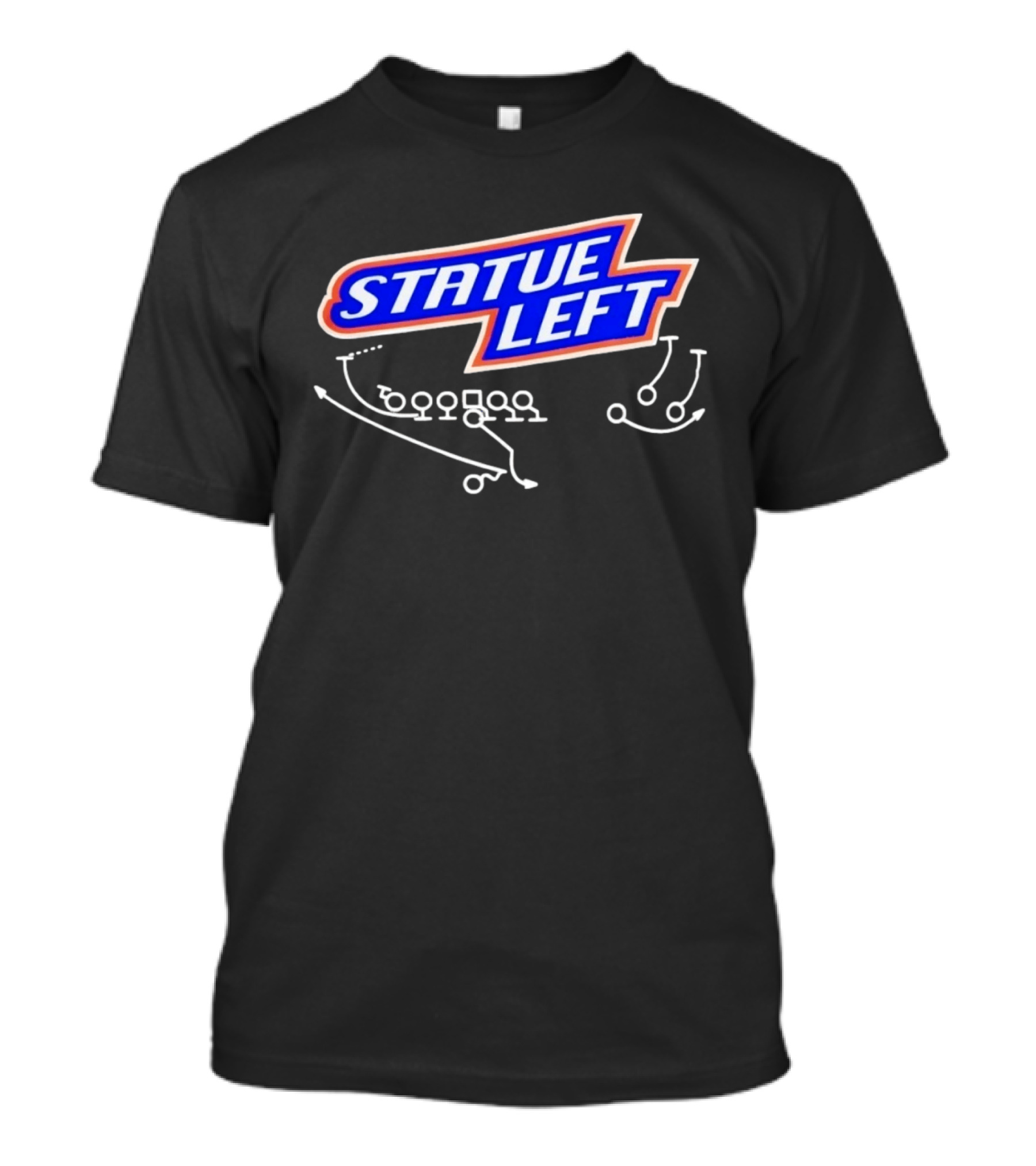 Boise State Broncos Statue Left Football Play Diagram NFL College Team Strategy T-Shirt
