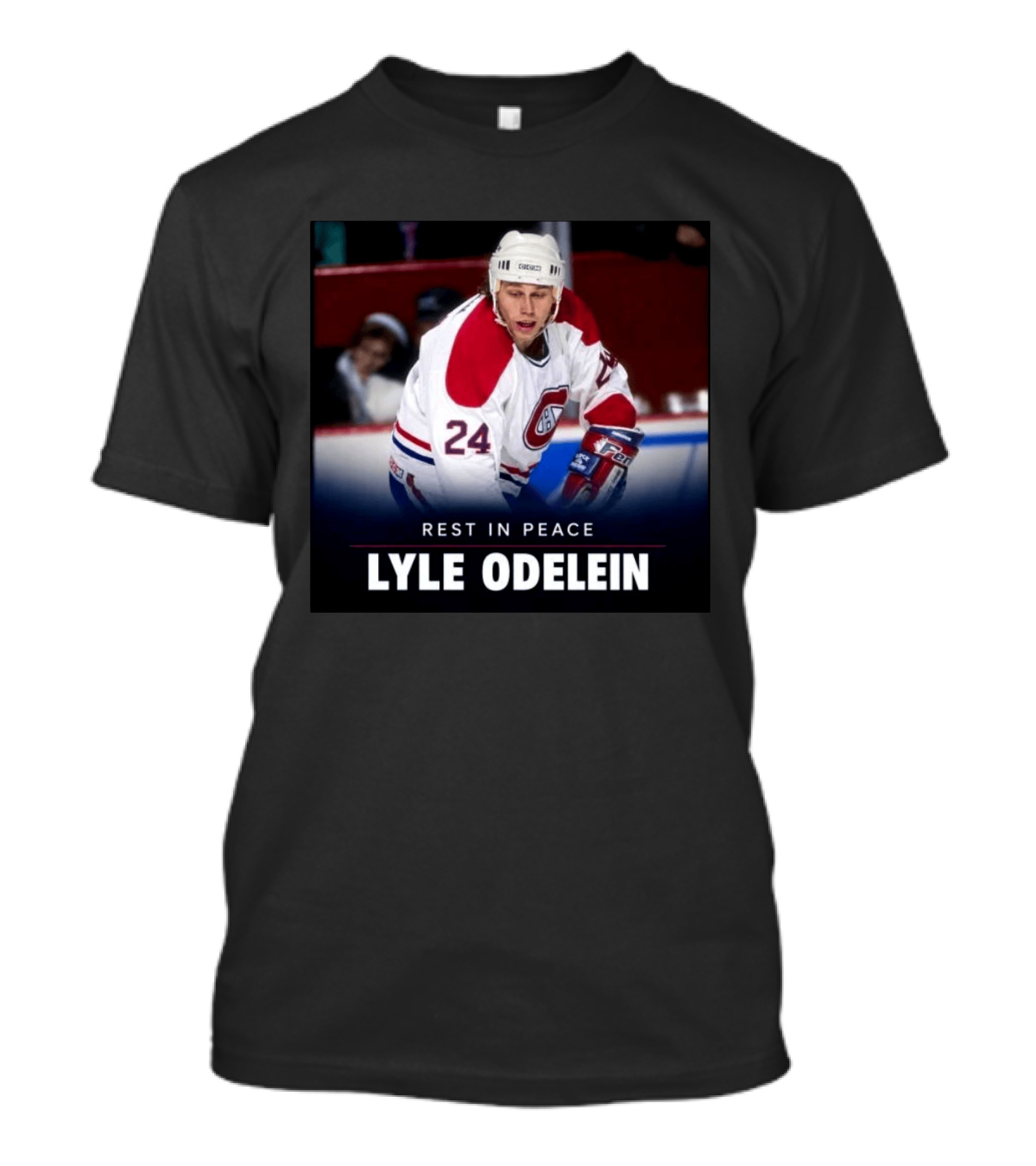 Rest In Peace Lyle Odelein 1968 2026 Montreal Hockey Number 24 T-Shirt