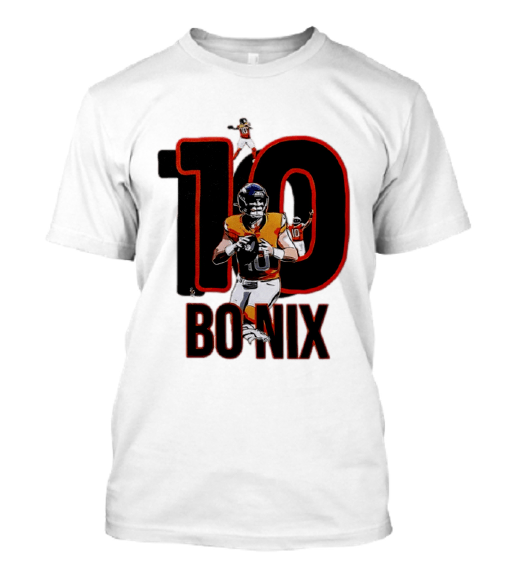 10 Bo Nix Denver Broncos Football Quarterback T-Shirt