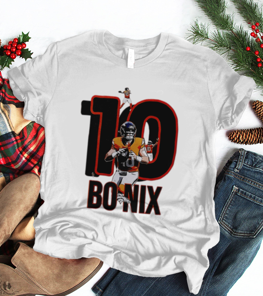 10 Bo Nix Denver Broncos Football Quarterback T-Shirt
