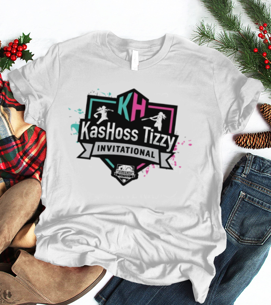 KasHoss Tizzy Invitational Softball Event KH Logo With Colorful Splash T-Shirt