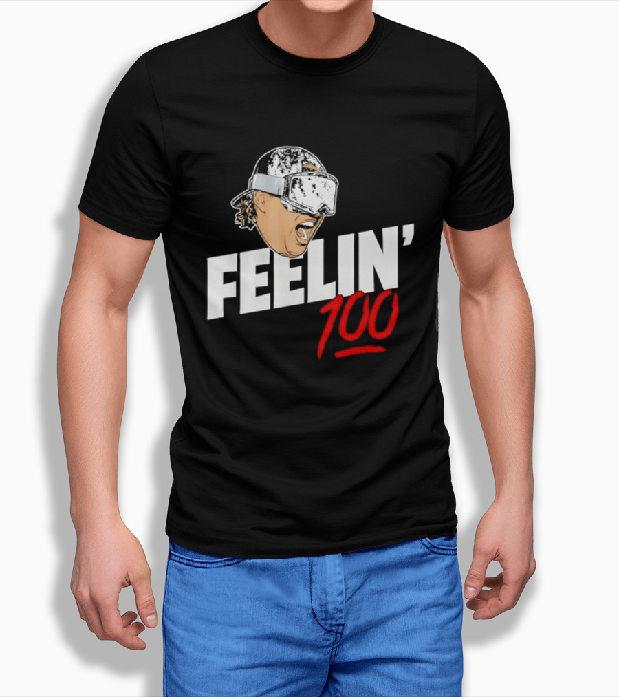 Feelin' 100 Ski Goggles Winter Sports Mood T-Shirt