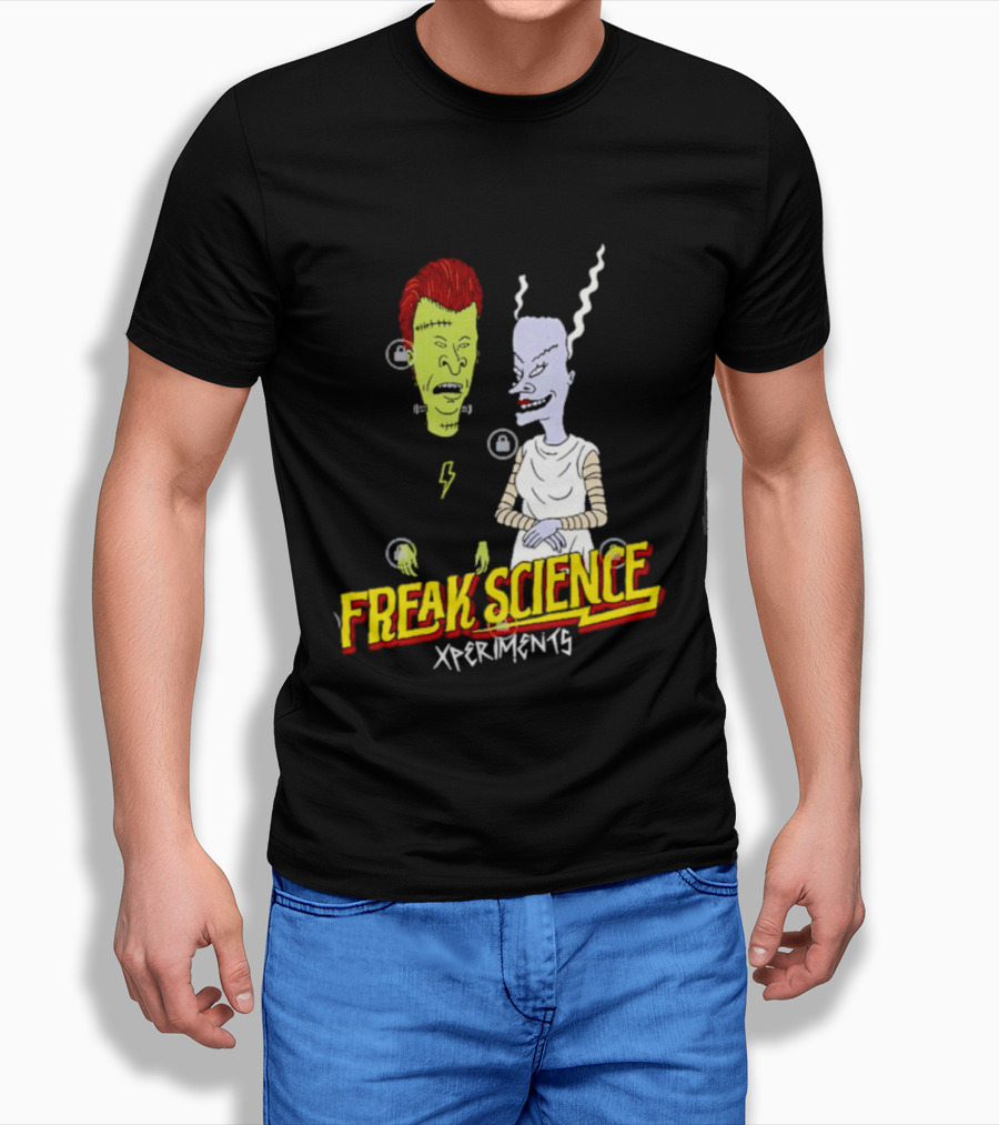Frankenstein Bride Beavis Butt Head Freak Science Xperiments T-Shirt