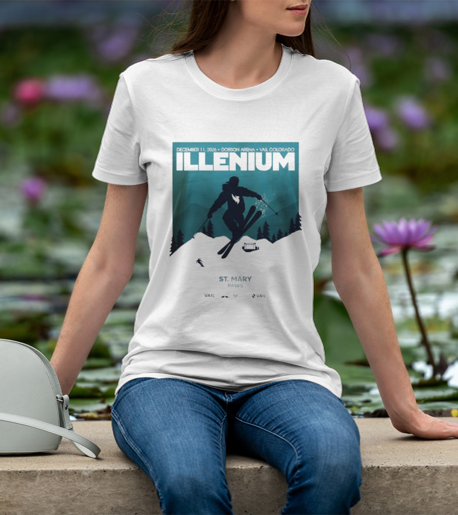 Illenium December 11 2026 Skiing Dobson Arena Vail Colorado Concert St Mary Paws T-Shirt