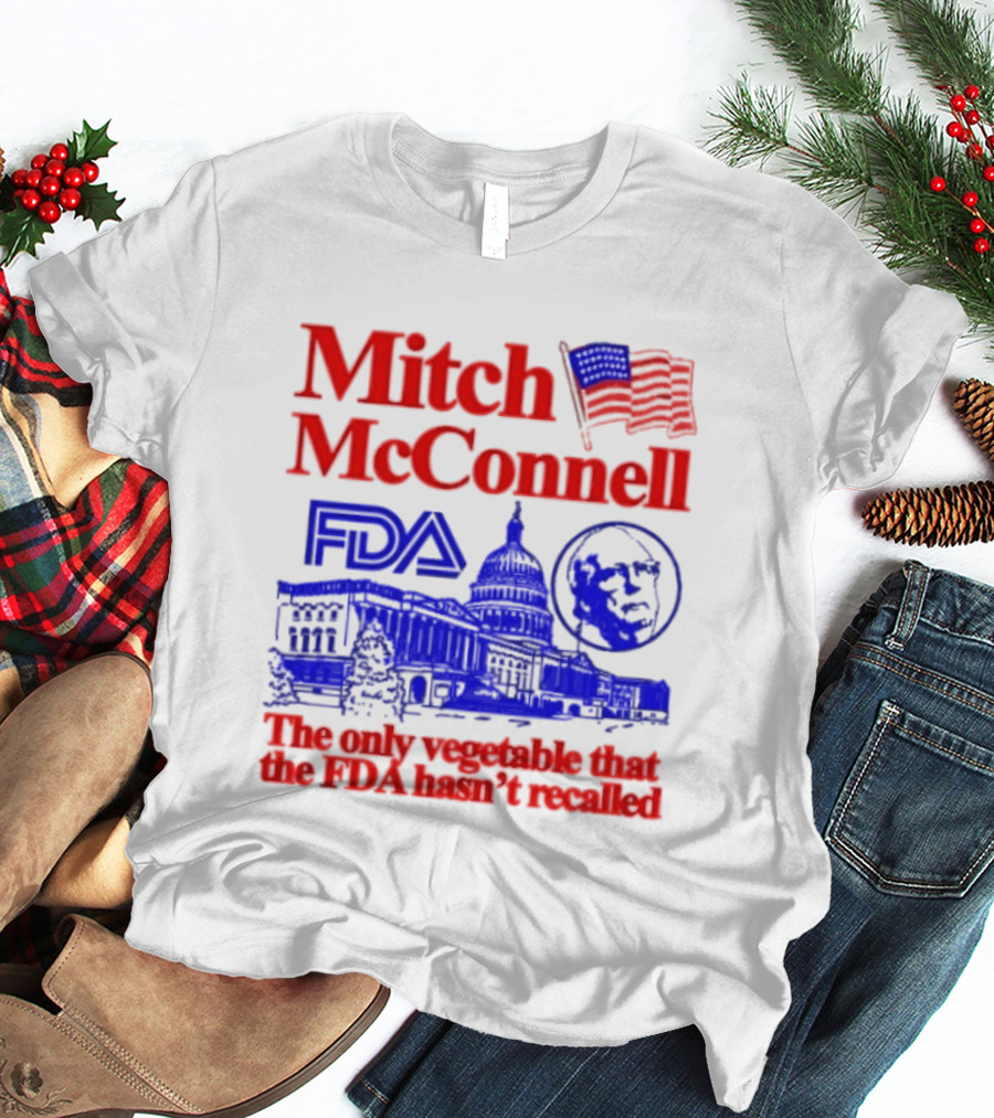 Mitch McConnell FDA Capitol Building USA Flag Vegetable Recall T-Shirt
