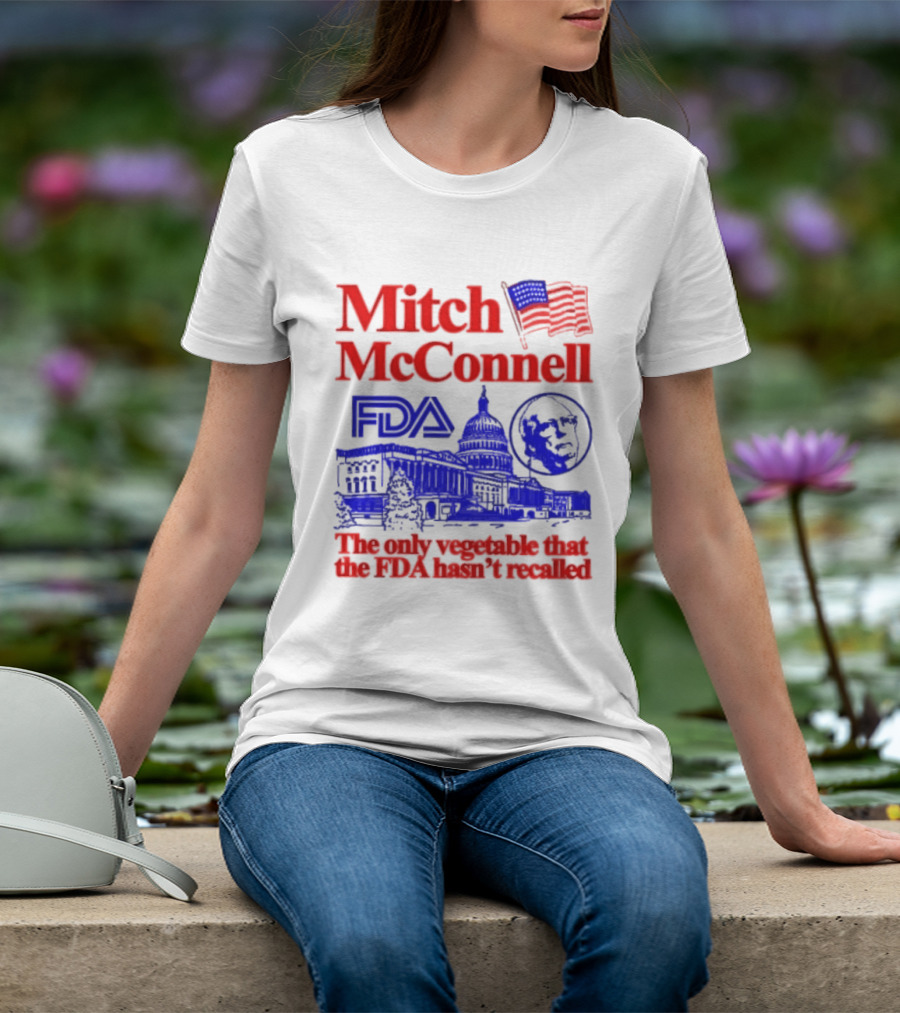 Mitch McConnell FDA Capitol Building USA Flag Vegetable Recall T-Shirt