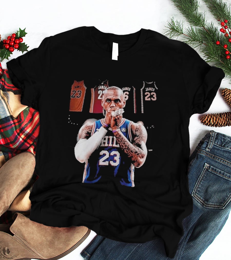 Lebron James 23 Rings Philadelphia 76ers Basketball NBA 2026 T-Shirt