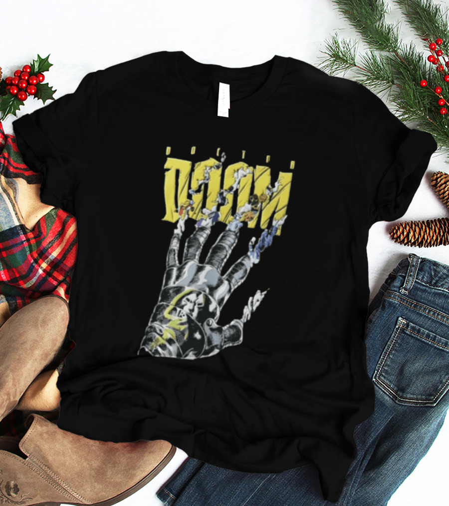 Marvel Doom Metal Gauntlet Ripping Through Paper T-Shirt