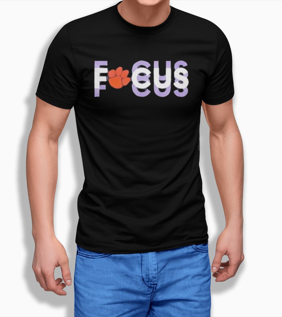 Clemson Tigers Focus ACC College Football Paw Print T-Shirt