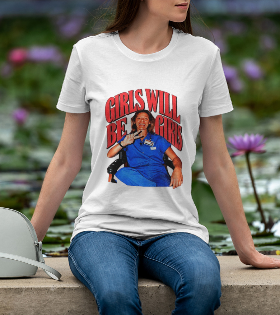 Aileen Wuornos Girls Will Be Girls Peace Sign Blue Outfit T-Shirt