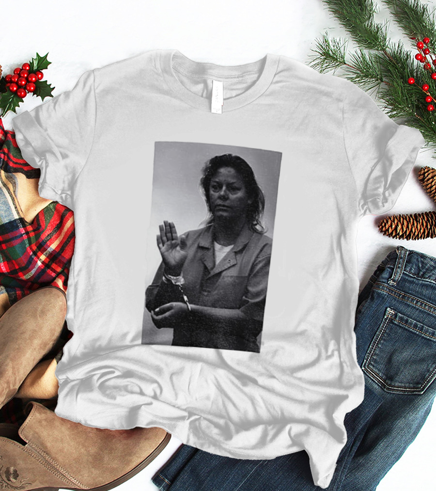 Aileen Wuornos True Crime Handcuffed Raised Hand Political Image T-Shirt