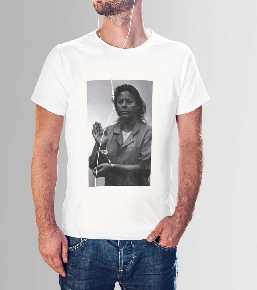 Aileen Wuornos True Crime Handcuffed Raised Hand Political Image T-Shirt