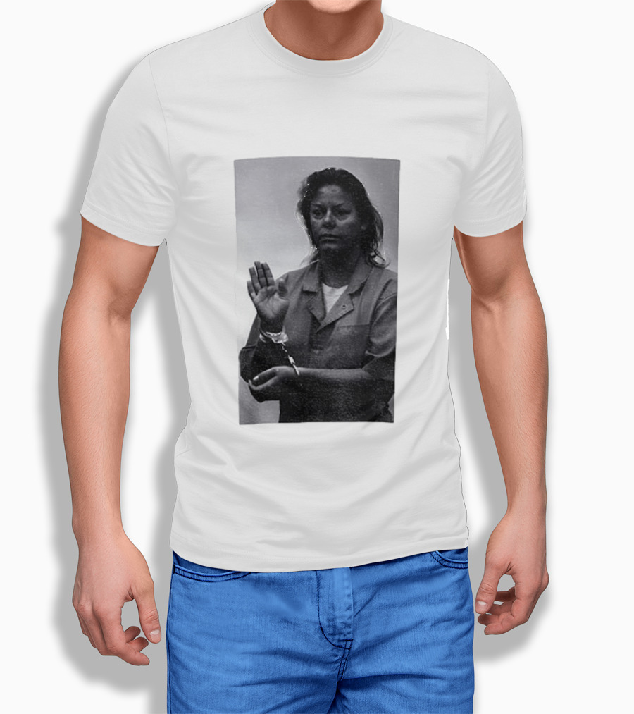 Aileen Wuornos True Crime Handcuffed Raised Hand Political Image T-Shirt