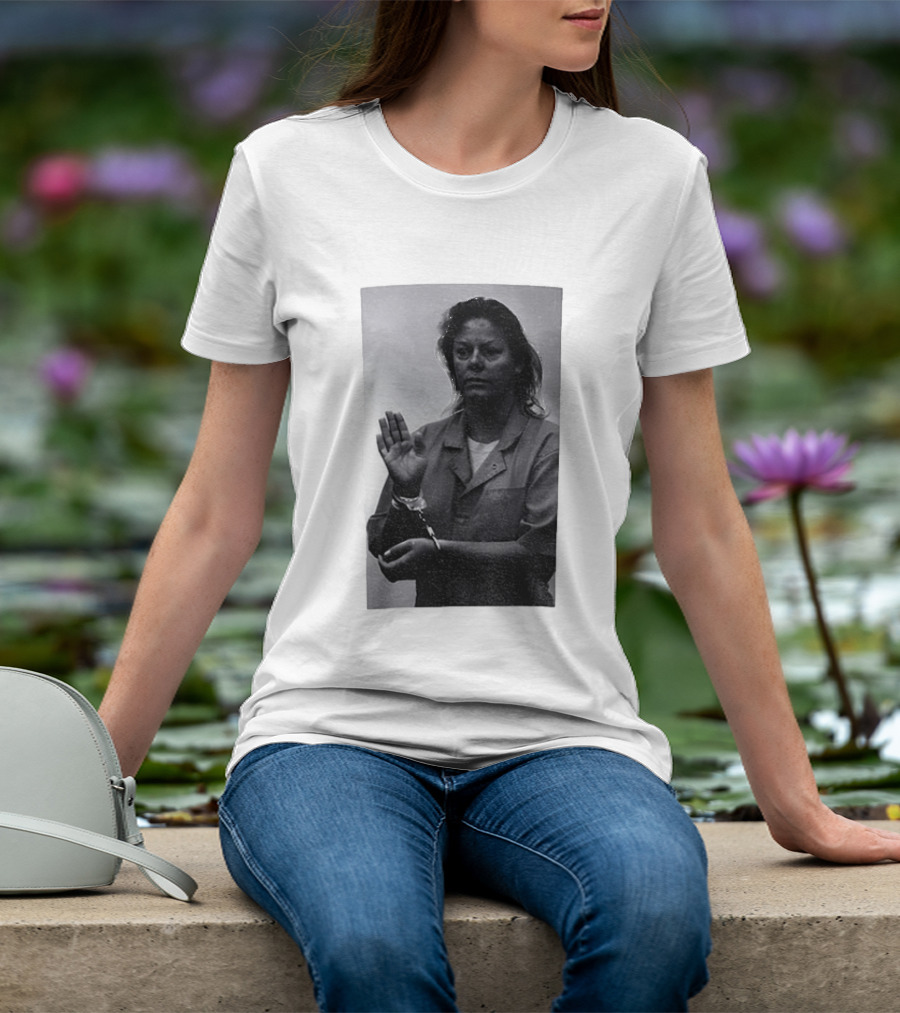 Aileen Wuornos True Crime Handcuffed Raised Hand Political Image T-Shirt
