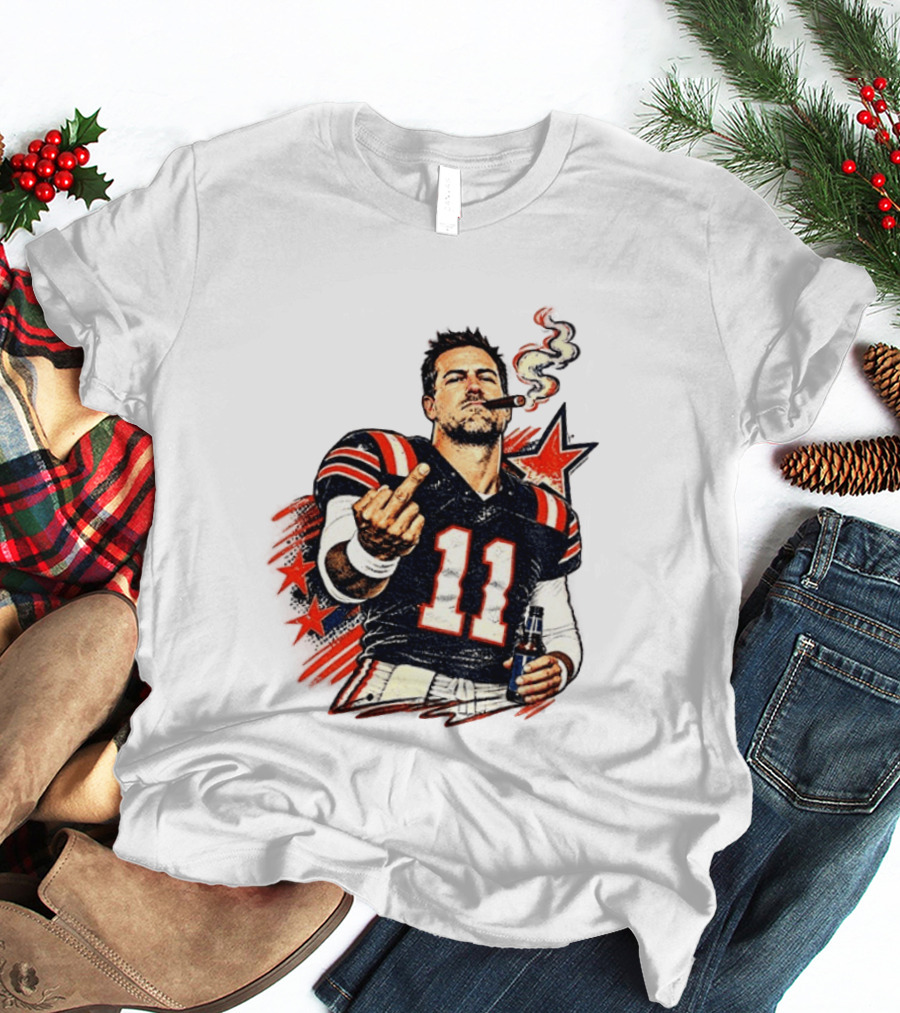 Case Keenum 11 Smoking Cigar Middle Finger Gesture T-Shirt