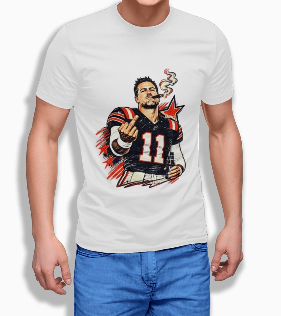 Case Keenum 11 Smoking Cigar Middle Finger Gesture T-Shirt