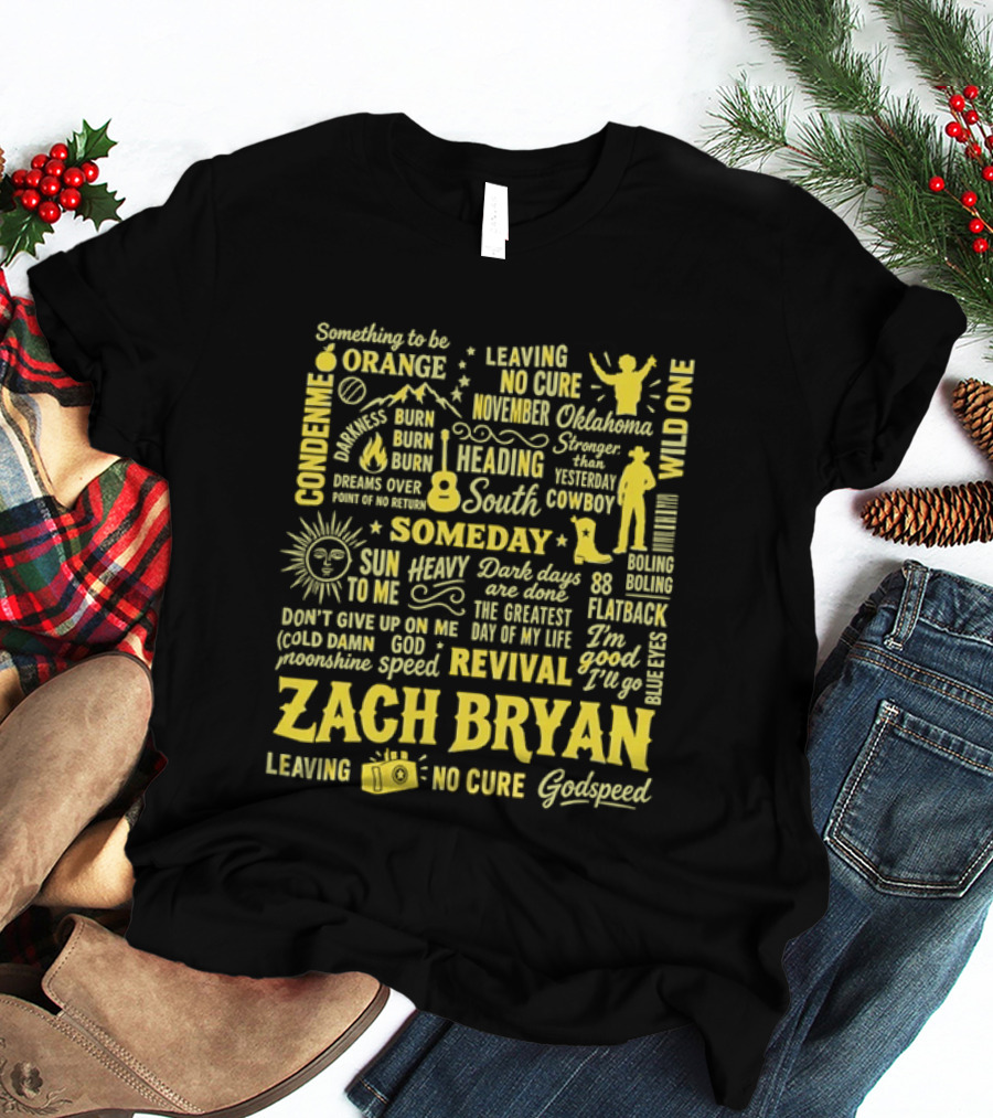 Zach Bryan Godspeed Cowboy Revival Lyrics Wild One Leaving Oklahoma T-Shirt