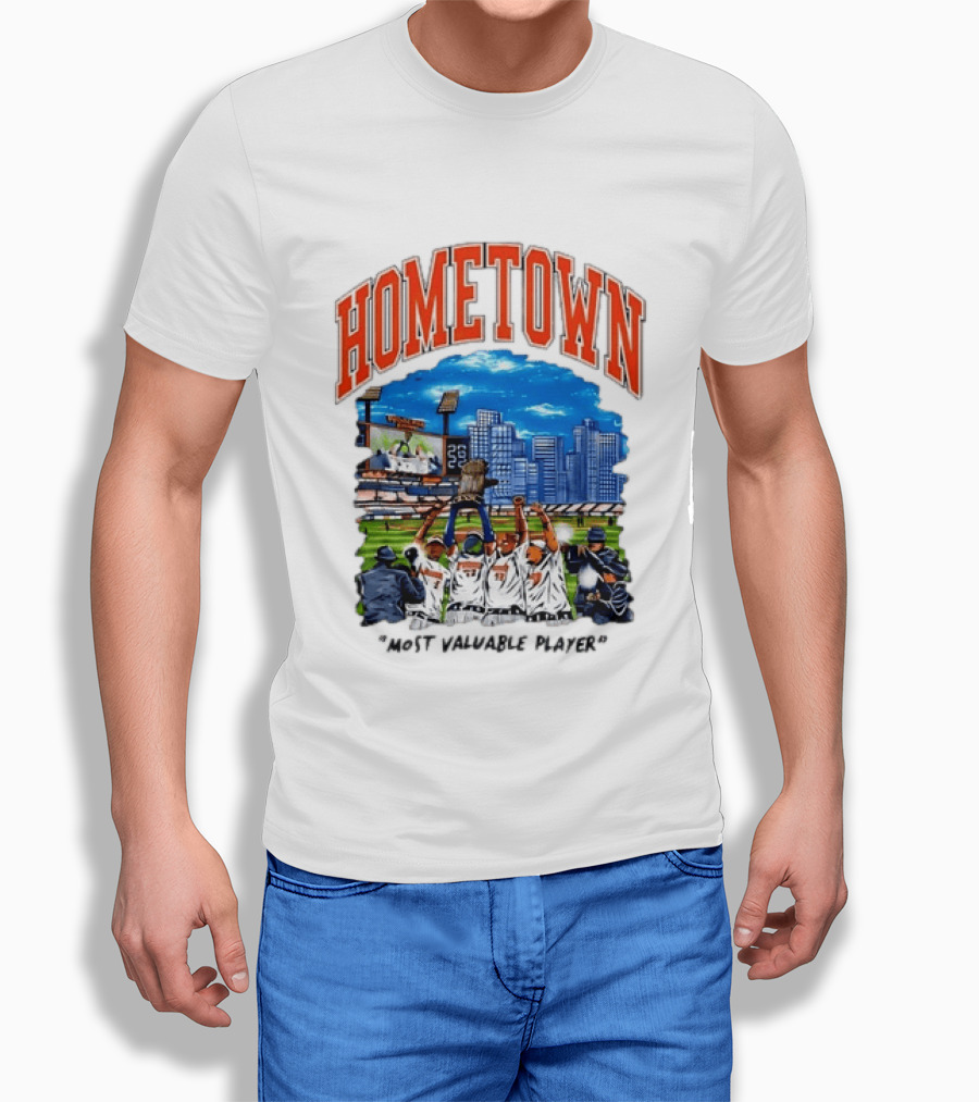 Hometown Most Valuable Player Baseball Celebration Stadium Skyline T-Shirt