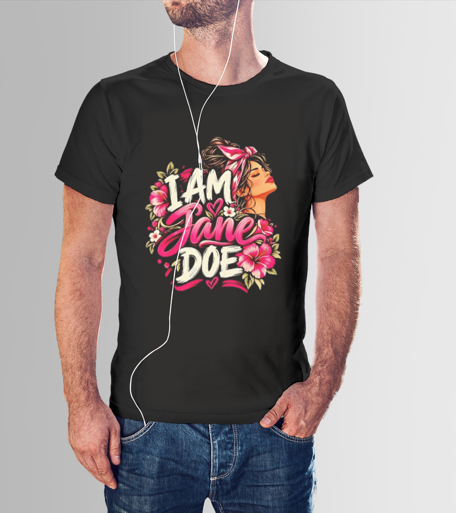 I Am Jane Doe Floral Flowers Woman Empowerment T-Shirt