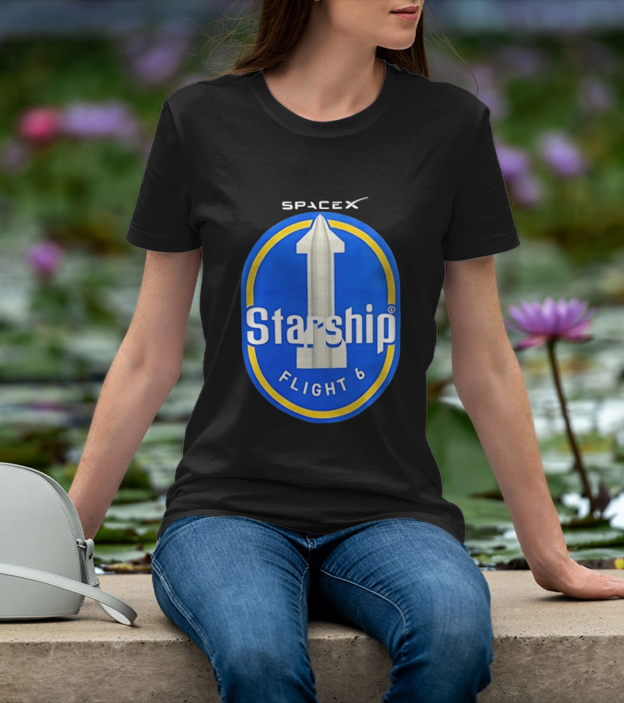 SpaceX Starship Flight 6 Mission Patch Emblem Space Exploration T-Shirt