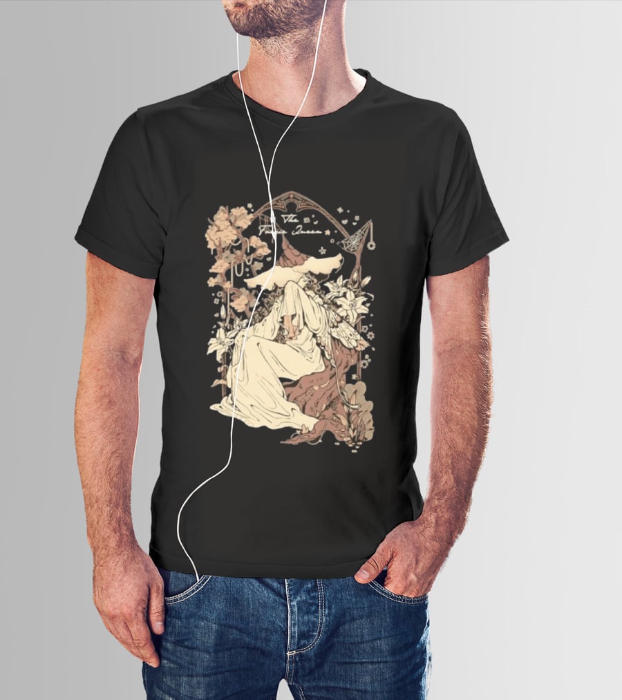 The Faerie Queen Woman With Wings Floral Arch Fantasy T-Shirt