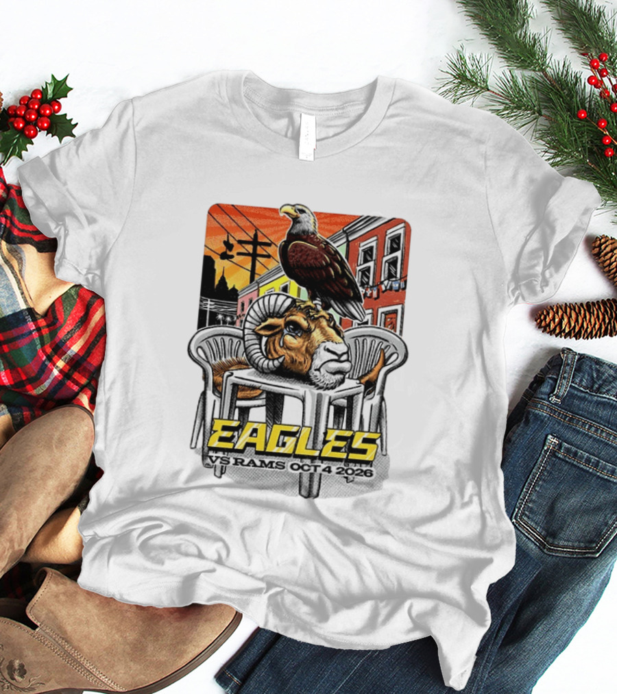 Eagles Vs Rams Oct 4 2026 Philadelphia Skyline T-Shirt