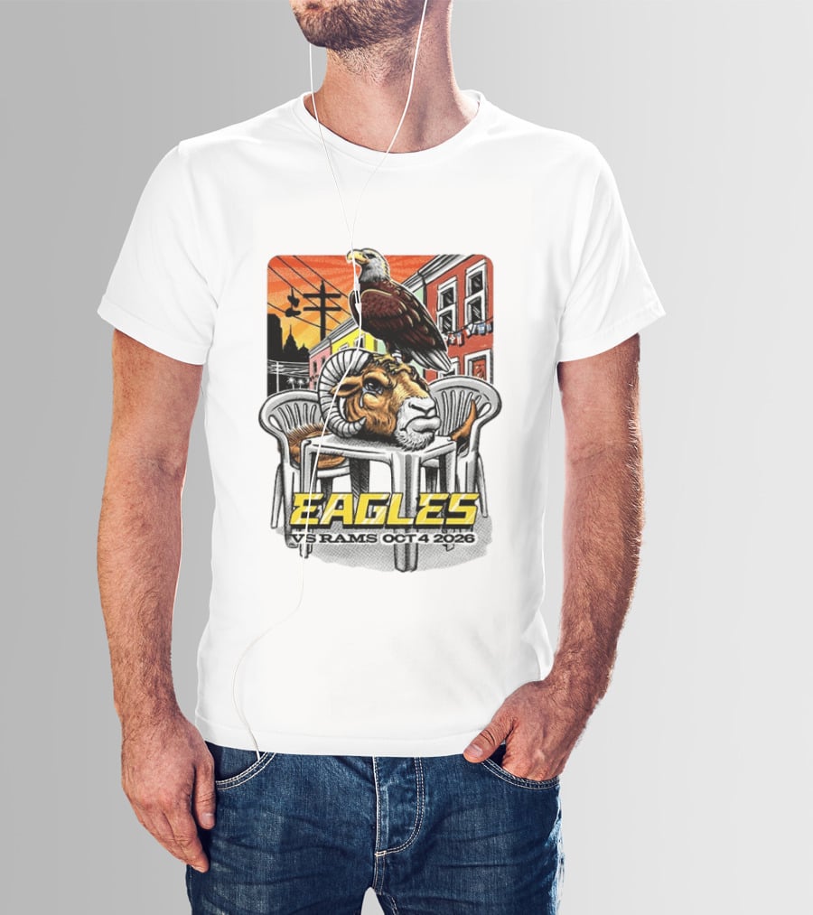 Eagles Vs Rams Oct 4 2026 Philadelphia Skyline T-Shirt