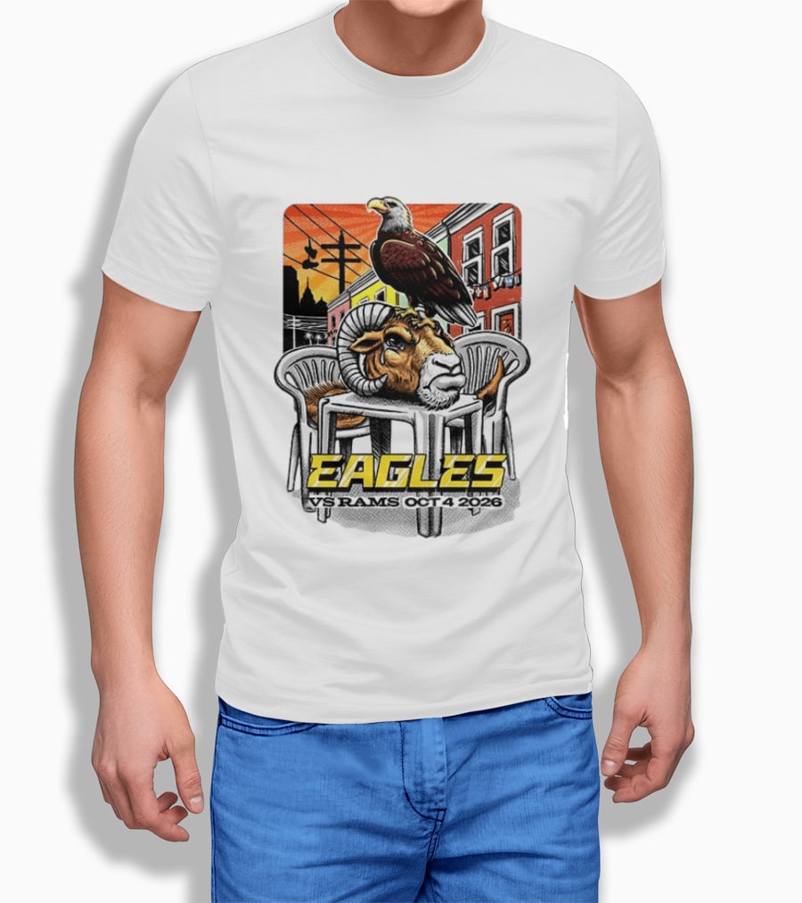Eagles Vs Rams Oct 4 2026 Philadelphia Skyline T-Shirt