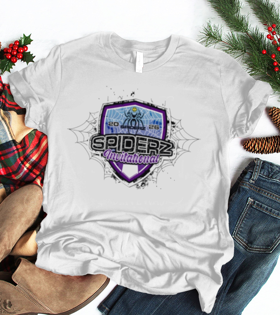 Spiderz Invitational Softball Shield With Web And Ball T-Shirt