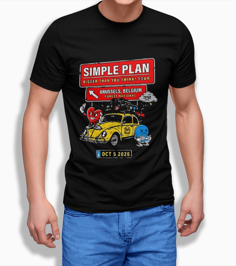 Simple Plan Bigger Than You Think Tour Brussels Belgium Forest National Oct 5 2026 T-Shirt