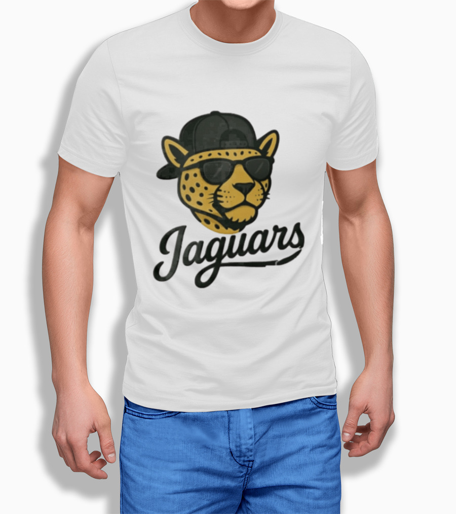 Jacksonville Jaguars Cool Jaguar With Cap And Sunglasses T-Shirt