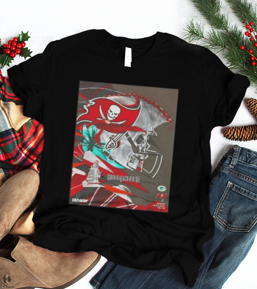 Tampa Bay Buccaneers Vs Green Bay Packers Matchup October 4 2026 Dunkin Promotion T-Shirt