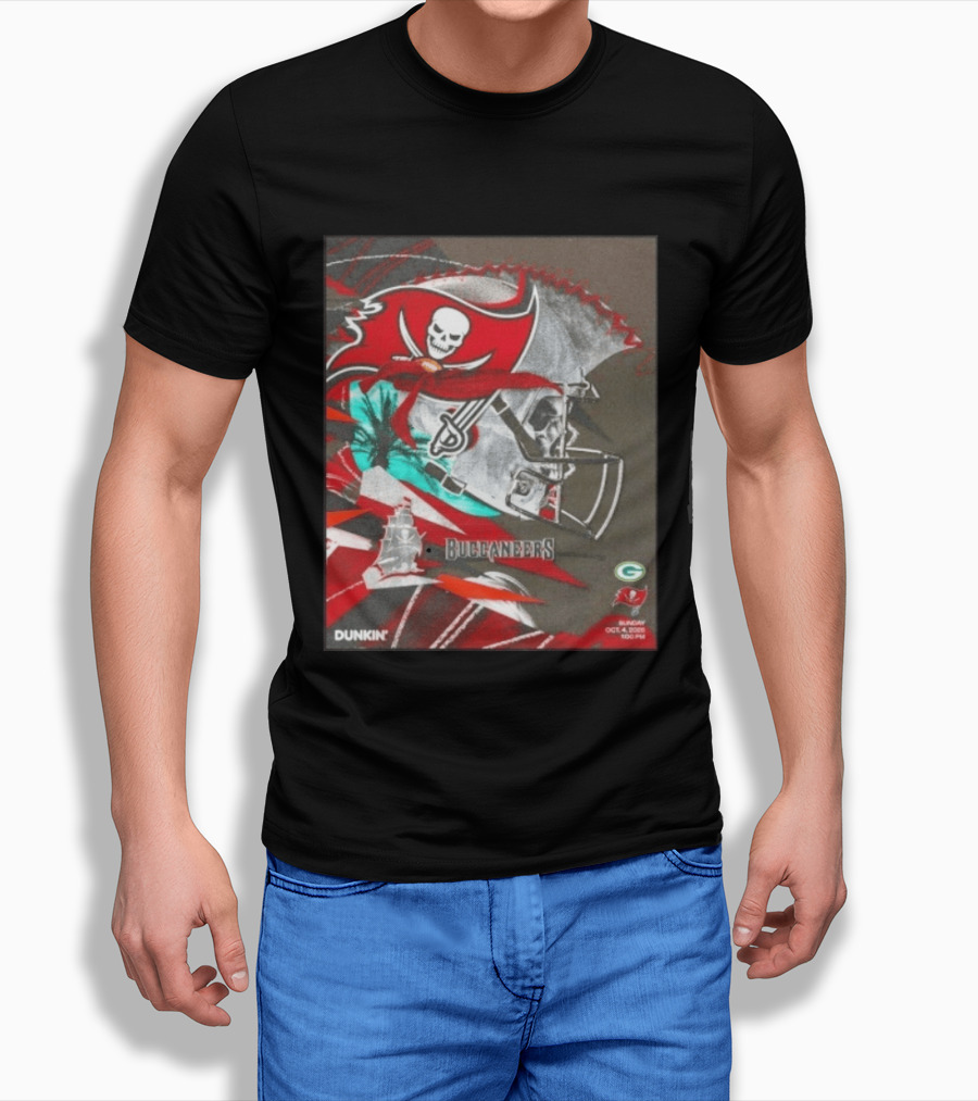Tampa Bay Buccaneers Vs Green Bay Packers Matchup October 4 2026 Dunkin Promotion T-Shirt