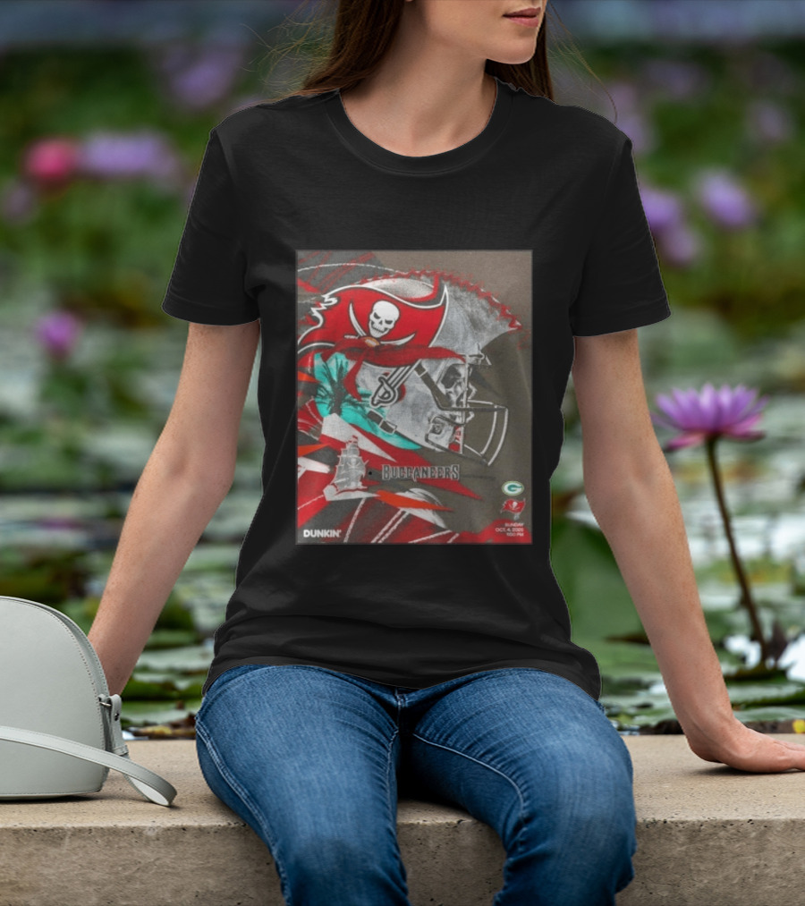 Tampa Bay Buccaneers Vs Green Bay Packers Matchup October 4 2026 Dunkin Promotion T-Shirt
