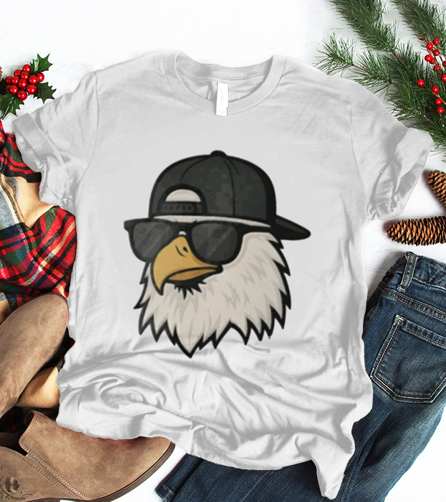 Bald Eagle Cool Sunglasses Hat T-Shirt