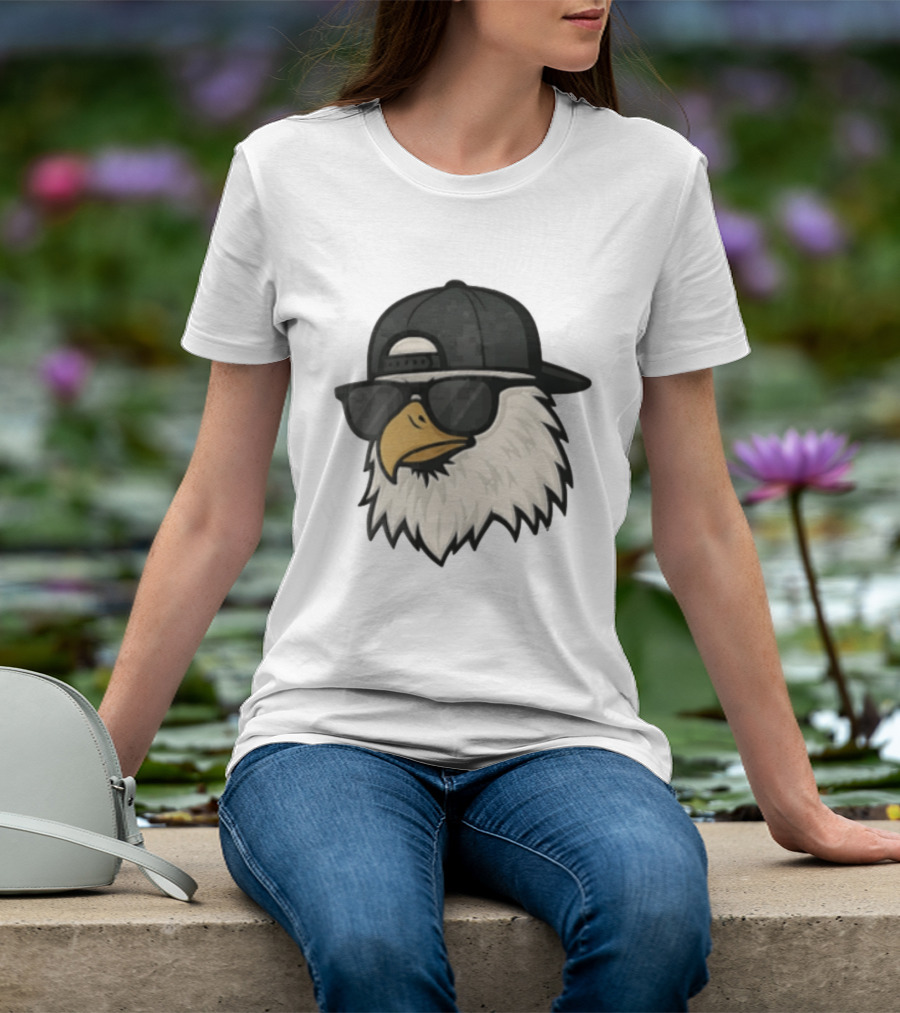 Bald Eagle Cool Sunglasses Hat T-Shirt