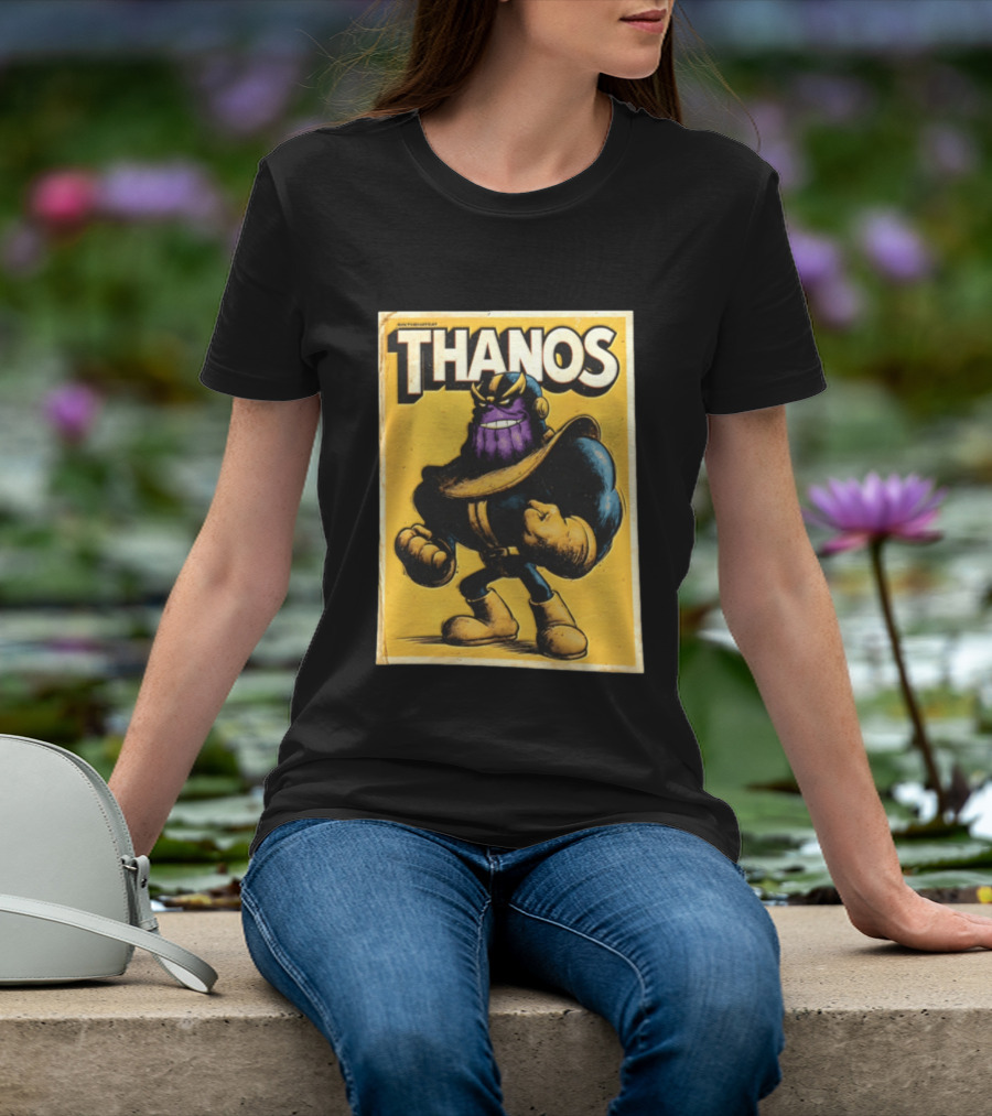 Thanos Marvel Superhero Purple Alien Villain Clenched Fist T-Shirt