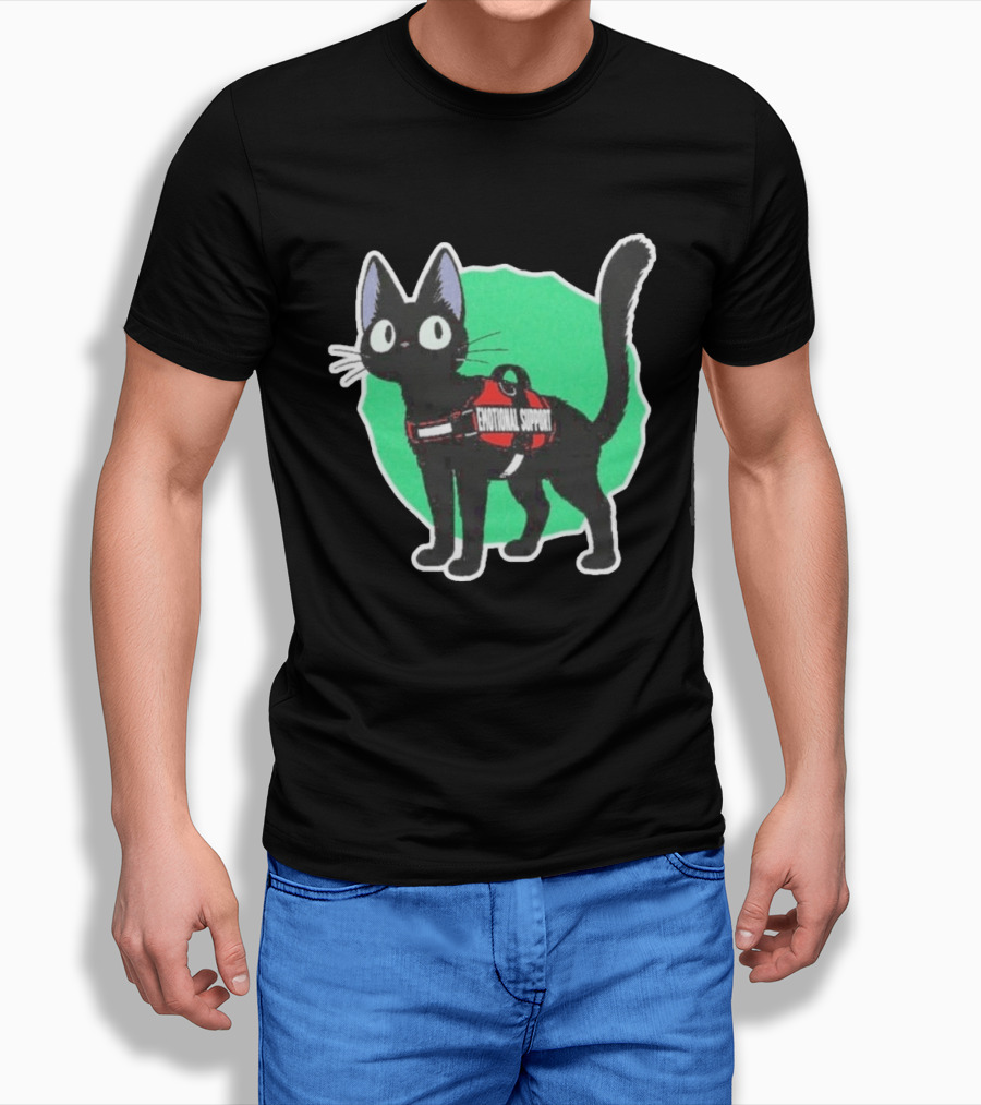 Jiji Kiki's Delivery Service Emotional Support Cat With Harness Patch T-Shirt