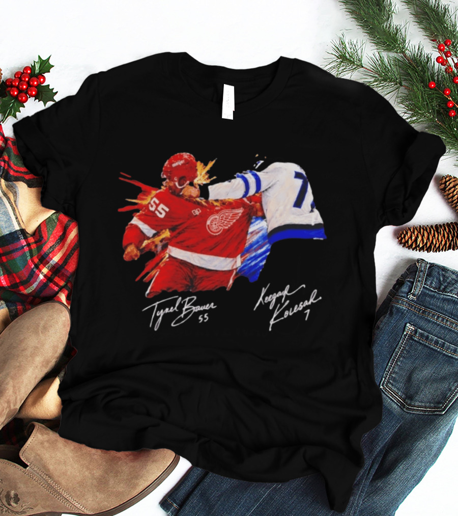 Tyrel Bauer 55 Vs Keegan Kolesar 7 Hockey Clash T-Shirt