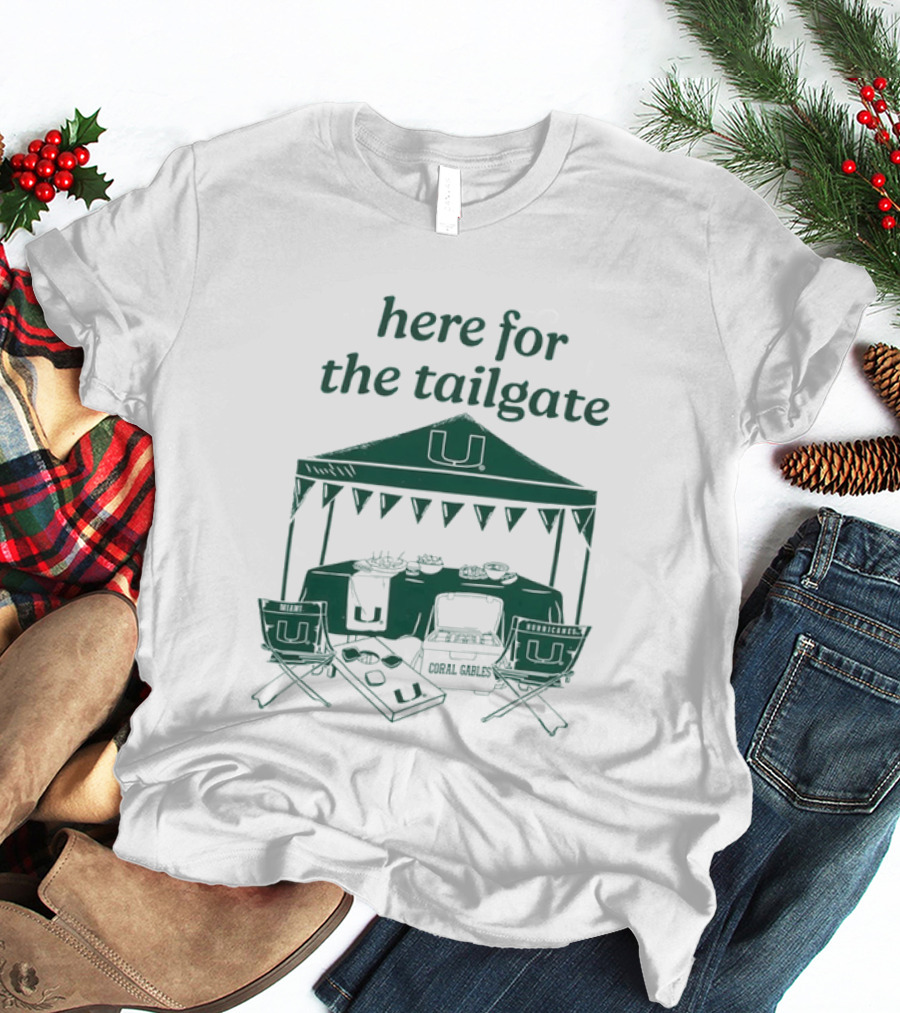Miami Hurricanes Here For The Tailgate Coral Gables Party Essentials T-Shirt