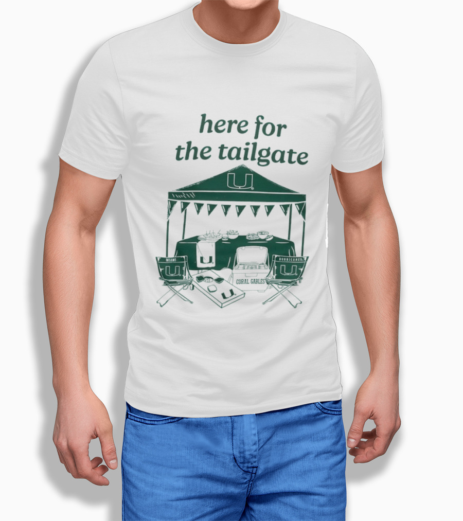 Miami Hurricanes Here For The Tailgate Coral Gables Party Essentials T-Shirt