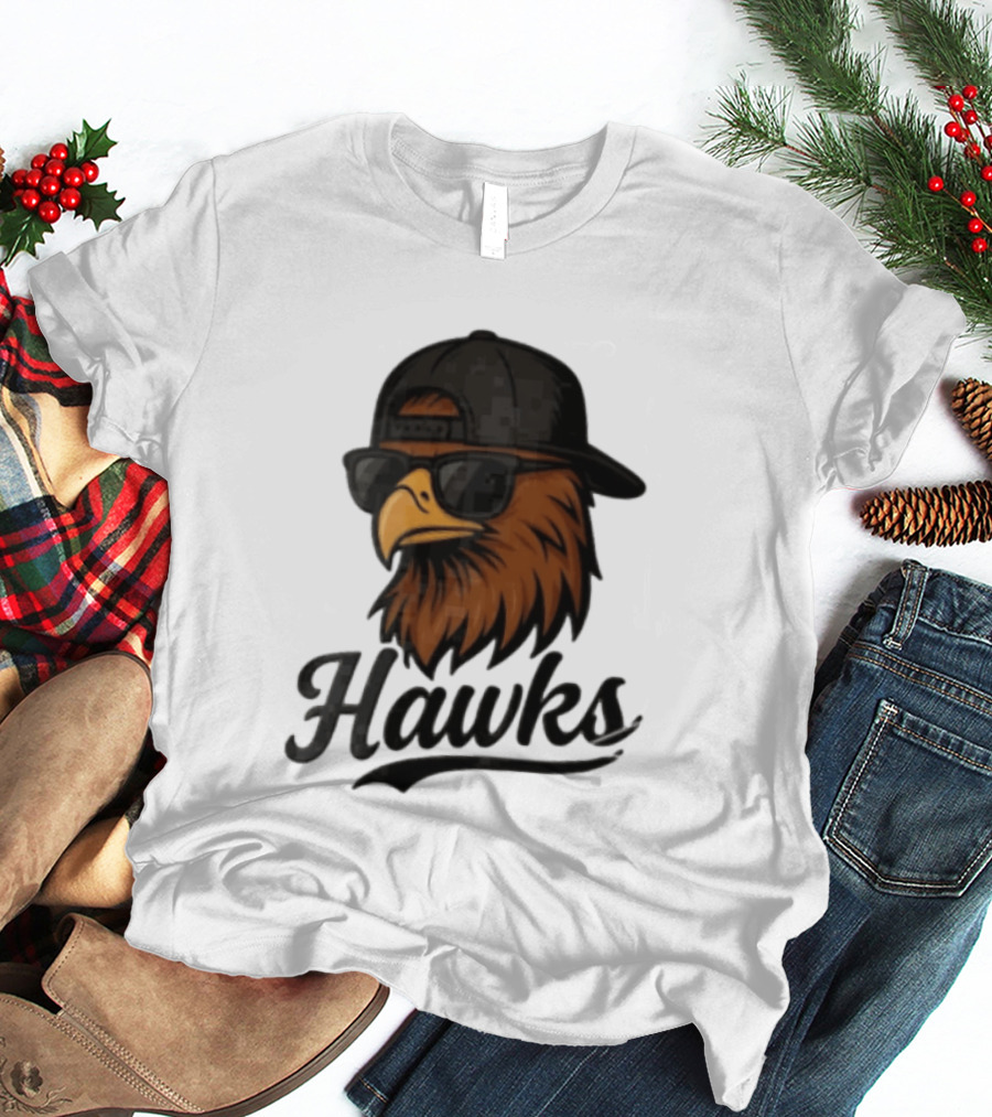 Hawks Eagle Wearing Sunglasses And Baseball Cap T-Shirt