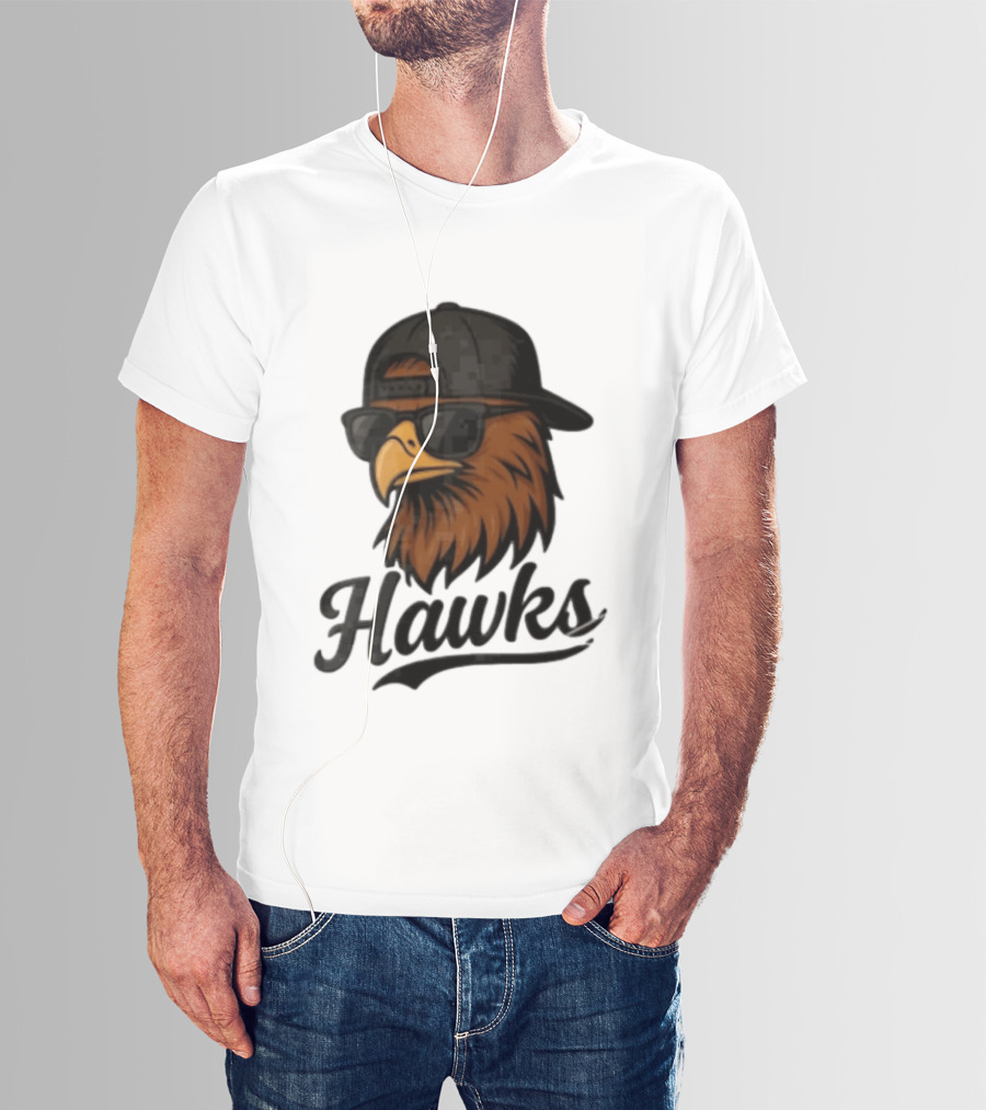 Hawks Eagle Wearing Sunglasses And Baseball Cap T-Shirt